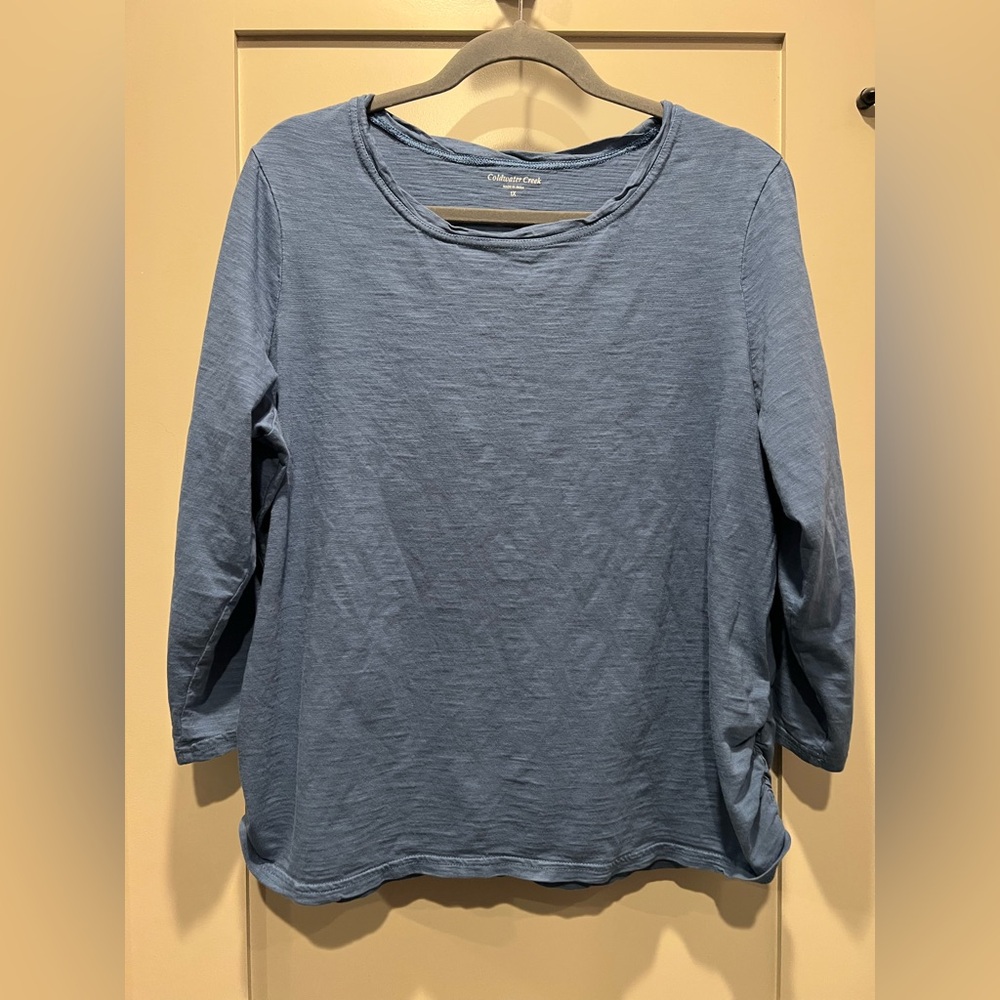 Coldwater Creek Modal Cotton Tee Shirt 3/4 Sleeves Size 1X EUC! Periwinkle Blue